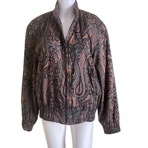 Vintage Mondi Escada Silk Paisley Bomber Jacket 6